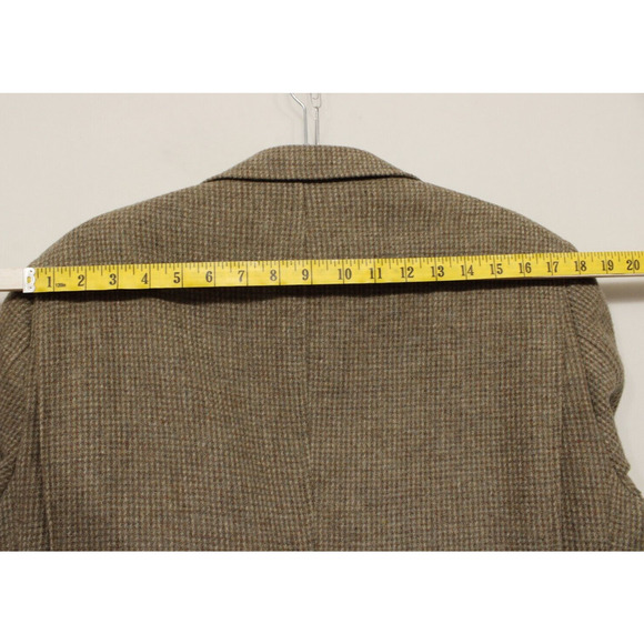 Sterling Hunt Blazer Men 42 100% Pure Virgin Wool Houndstooth Tweed Tan VTG - Picture 7 of 14